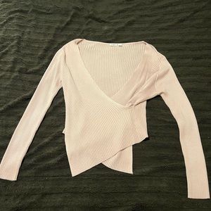 Pink ribbed sweater